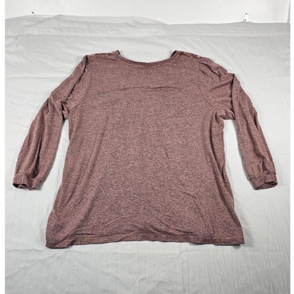 Maurices Plus Size 3X Dusty Pink Knit Lace Accent Long Sleeve Top 3